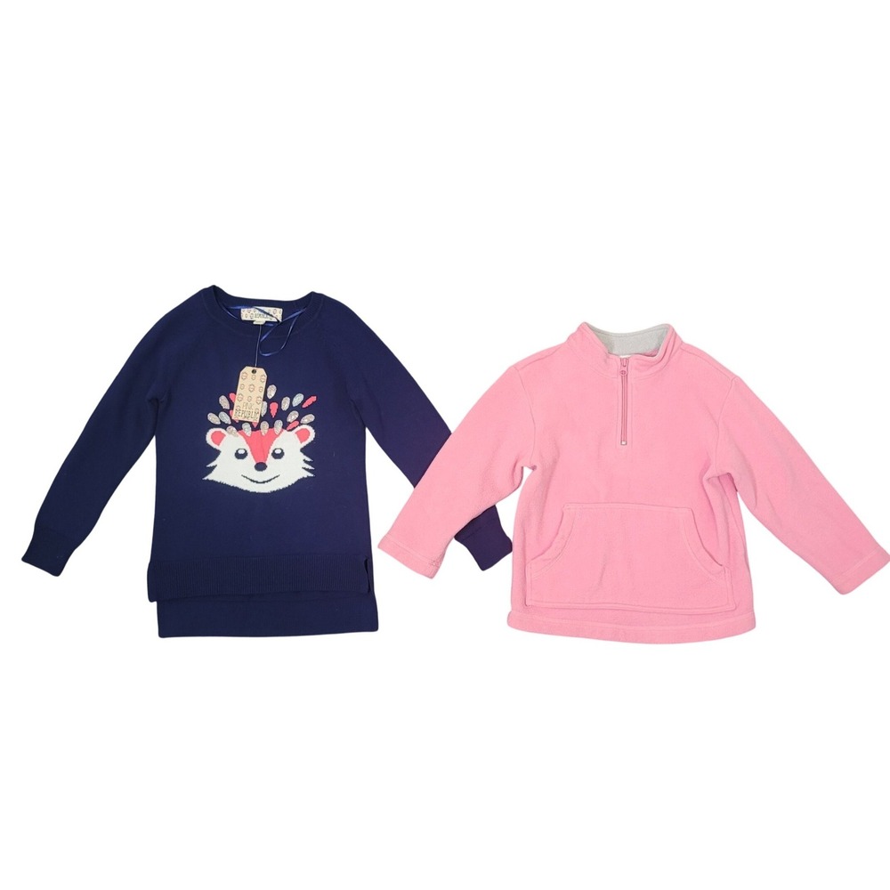 Pink Republic Hanna Andersson 4 100 Sweater Fleece Bundle Girls Hedgehog Pink